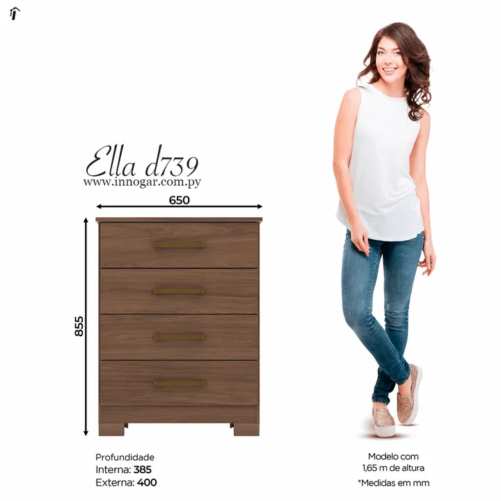 Cómoda Ella D739 / Castaño, foto 2