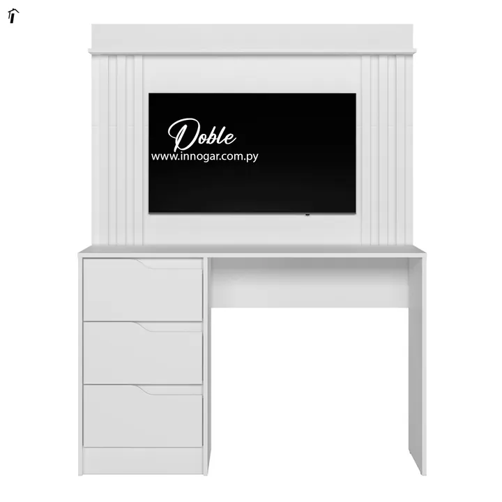 Escritorio con Panel Doble Blanco Blanco, foto 2
