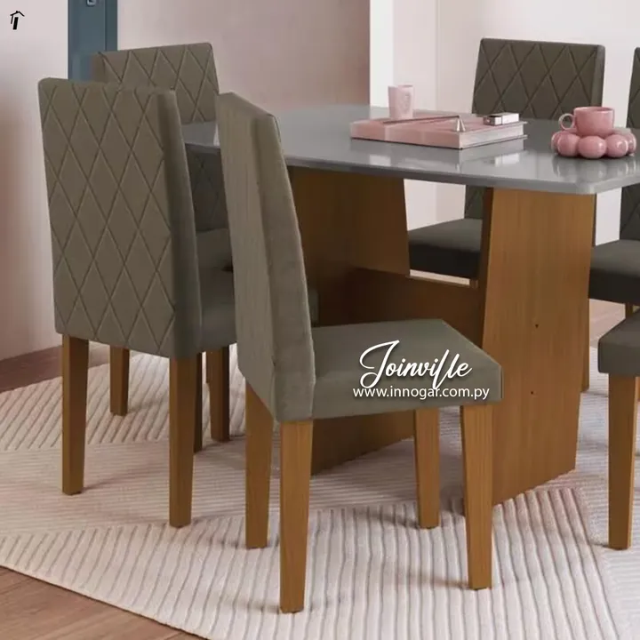 Juego de Comedor Joinville 6s Freijo Cinza, foto 2