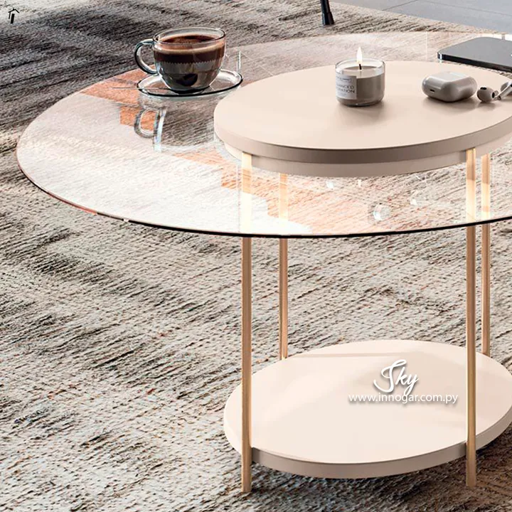 Mesa Centro Sky con Vidrio Off White, foto 2