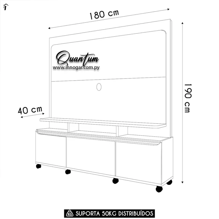 Home Theater Quantum 1.8 Carvalho Off White, foto 2