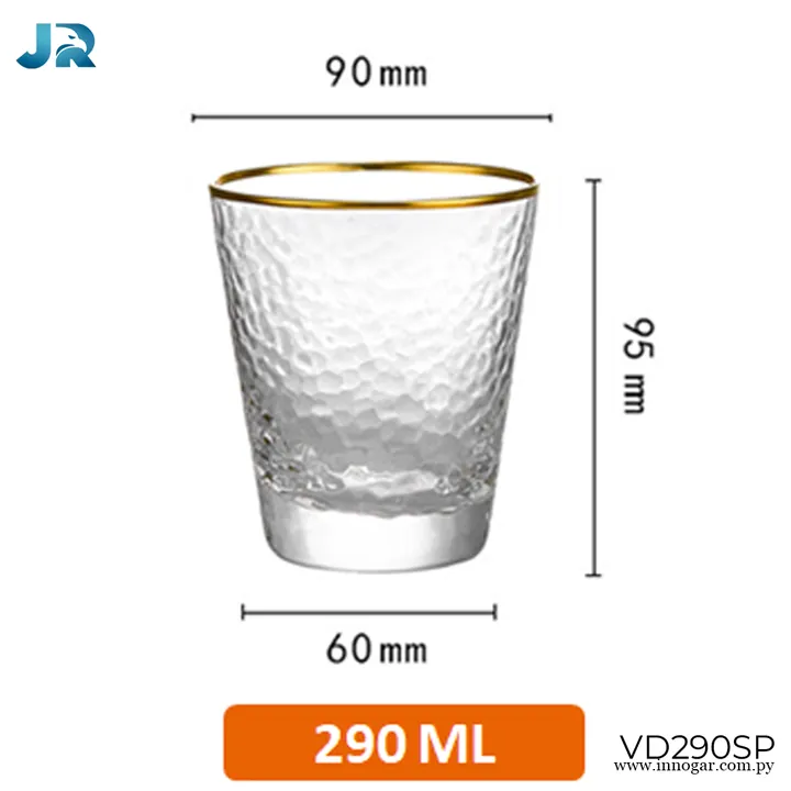 Vaso 290ml / Borde Dorado, foto 4