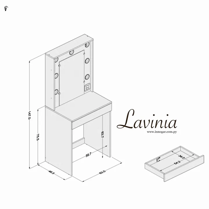 Tocador Lavinia / Blanco, foto 3