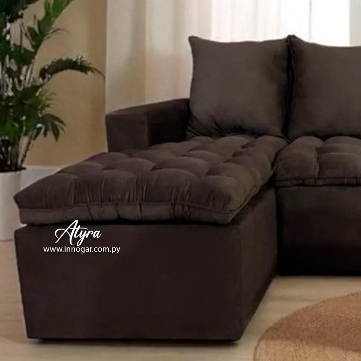 Sofa Atyra 3 + Chaise Marron, foto 2