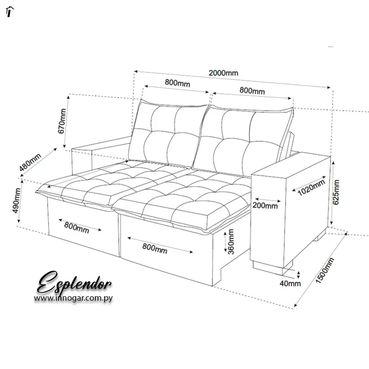 Sofa Esplendor Terciopelado Perlado, foto 2