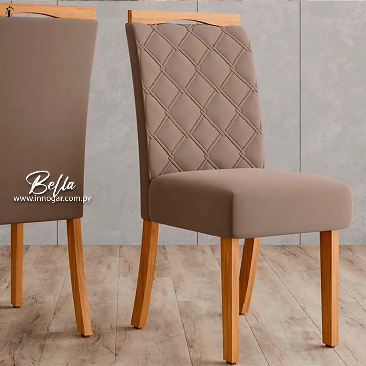Juego de Comedor Solus 6S Sillas Bella Tela Marron, foto 3