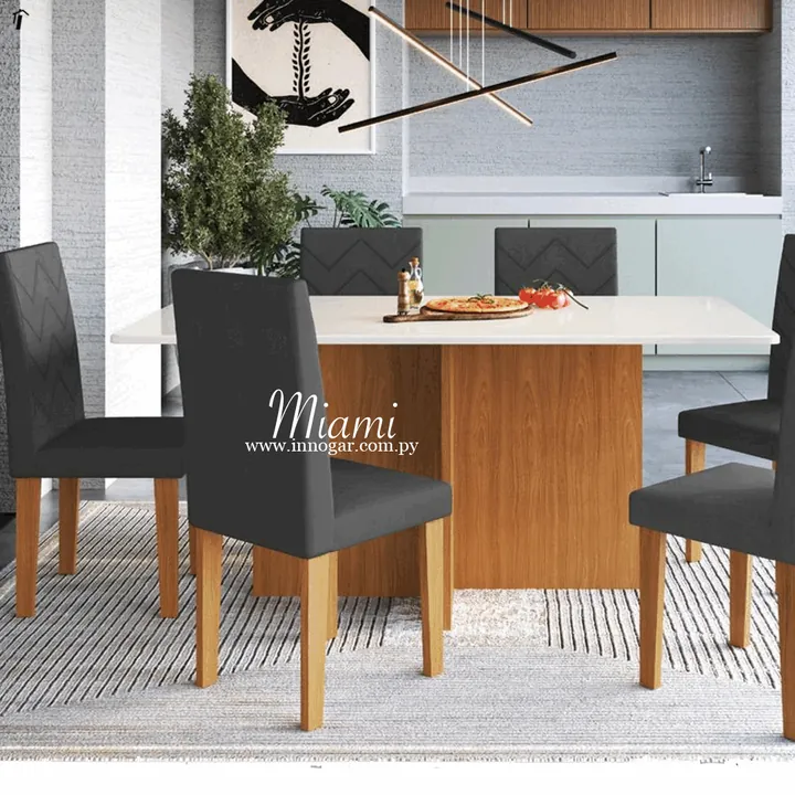 Juegos de comedor Miami 6s / Freijo Off White, foto 2