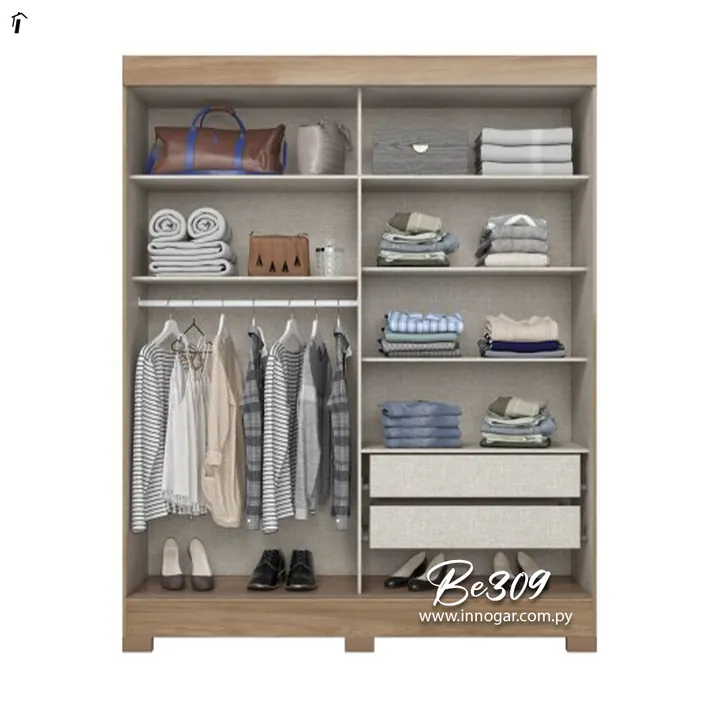 Ropero Be309 Puertas Deslizantes Nature Off White, foto 3