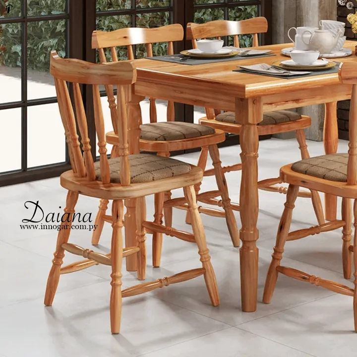 Juego de Comedor Daiana 6S / Natural Acetinado, foto 2