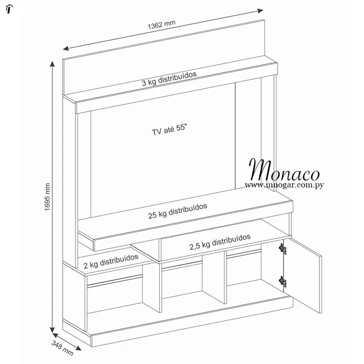 Estante Monaco / Matte Off White, foto 2
