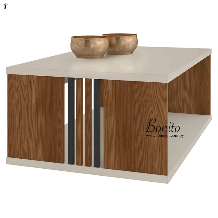 Mesa Centro Bonito - Nogueira / Off White, foto 2