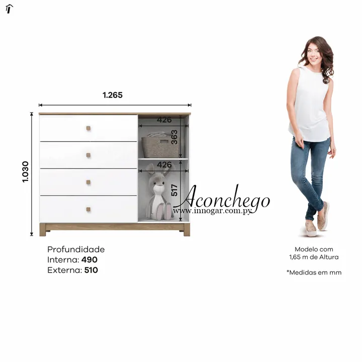 Cómoda Aconchego / Blanco Jequitiba, foto 2
