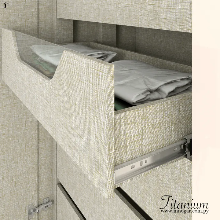 Ropero Titanium - Off White / Castaño, foto 3
