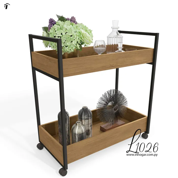 Carrito Multiuso L1026 - Freijo Negro Fosco, foto 3