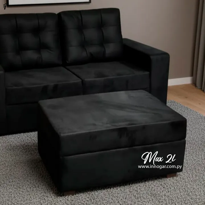 Sofa Max 2L + Puff Negro, foto 2