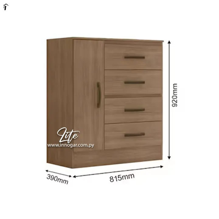 Comoda Lite 4C 1P / Carvalho Oak, foto 2