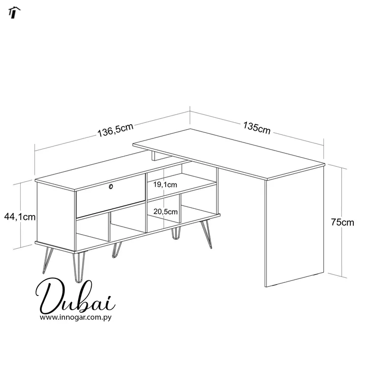 Mesa Oficina Dubai , Ipe/Preto, foto 4