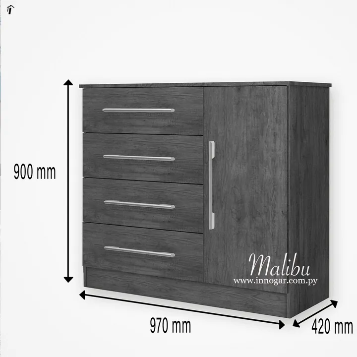 Comoda Malibu New / Jequitiba Gris, foto 2