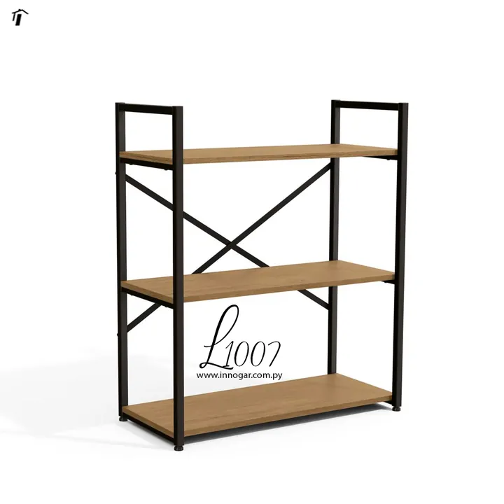 Estante Baja con Repisas L1007 - Freijo - Negro Fosco, foto 2
