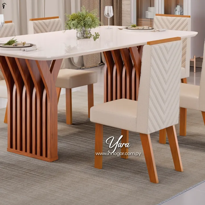 Juego de Comedor Yara 6s Freijo Off White, foto 2