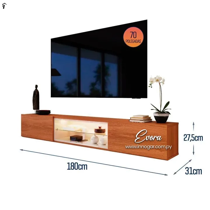 Rack Flotante Evora Jequitiba Off White, foto 2