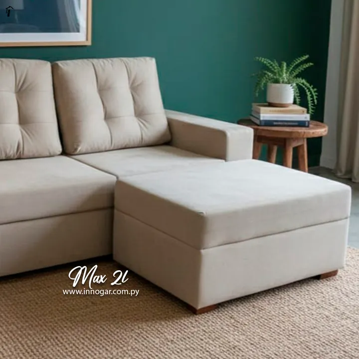 Sofa Max 2L + Puff Beige, foto 2