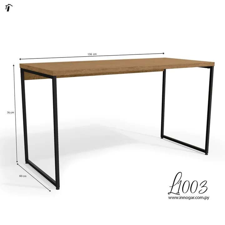 Mesa Secretaria L1003 / Freijo - Negro Fosco, foto 3