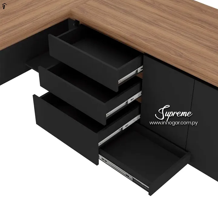 Escritorio Tamburato Supreme Preto Charuto, foto 3