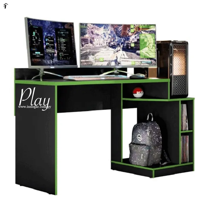 Escritorio Gamer Play / Negro - Verde, foto 2