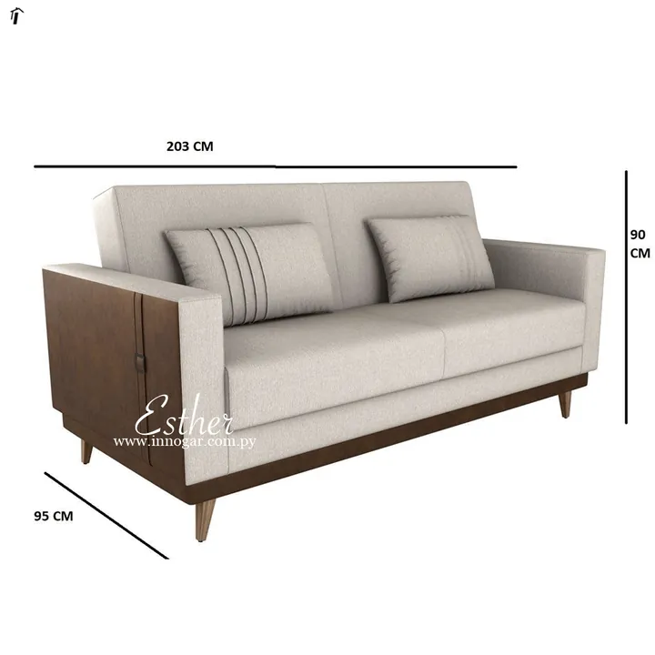 Sofa Cama Esther / Marron Blanco, foto 3