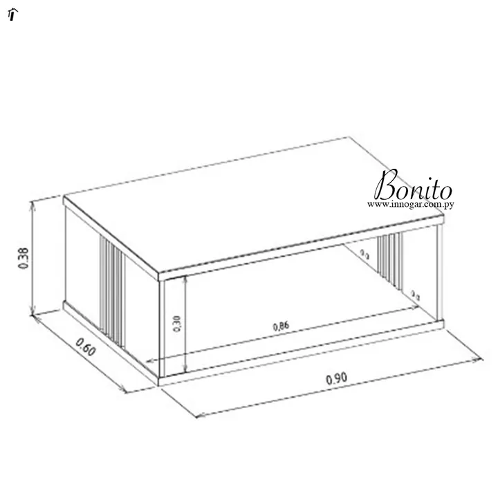Mesa Centro Bonito - Nogueira / Off White, foto 3