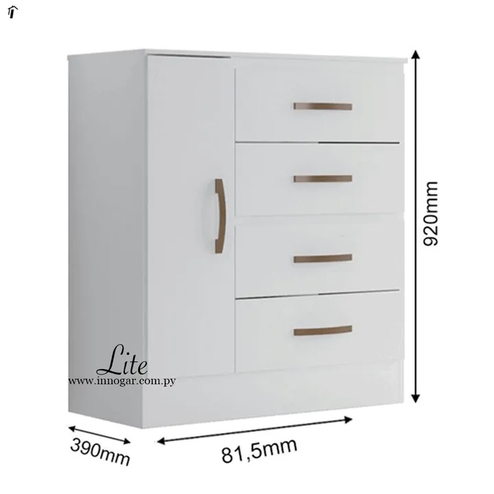 Comoda Lite 4C 1P / Blanco, foto 2