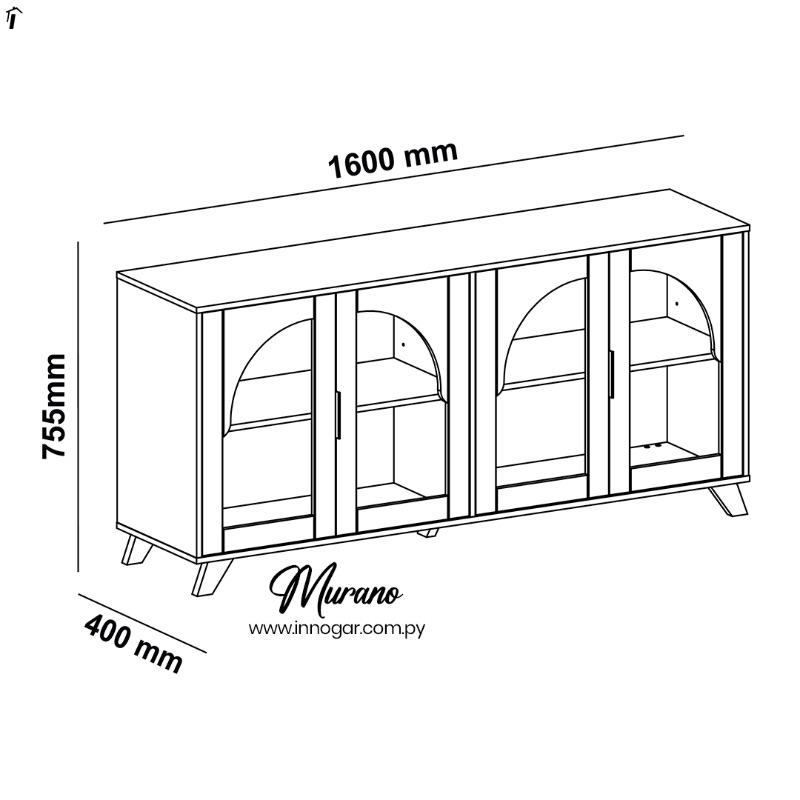 Buffet Murano Cerezo Off White, foto 3