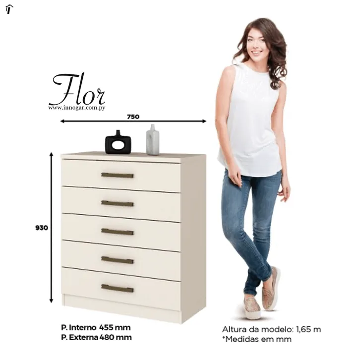 Comoda Flor de Lis / Off White, foto 2
