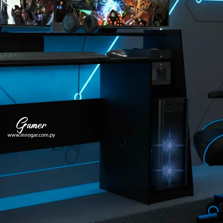 Mesa Gamer Evolution / Negro - Negro, foto 2