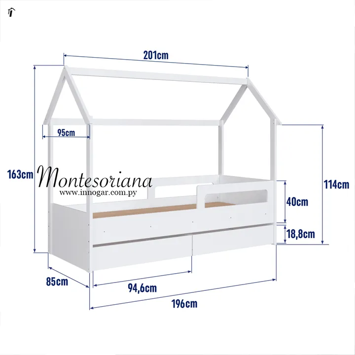 Cama Montesoriano / Blanco, foto 2