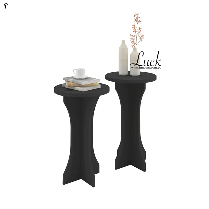 Mesa Lateral Luck 2x1 / Negro, foto 2