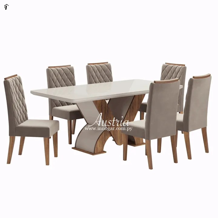 Juego de Comedor Austria / Imbuia Crudo Perola, foto 2
