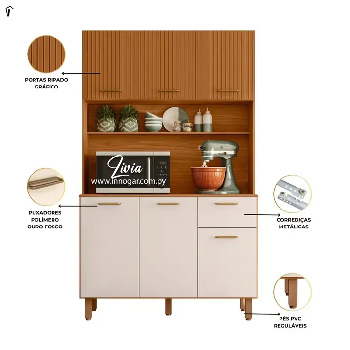 Kit Cocina Livia / Freijo - Off White, foto 2