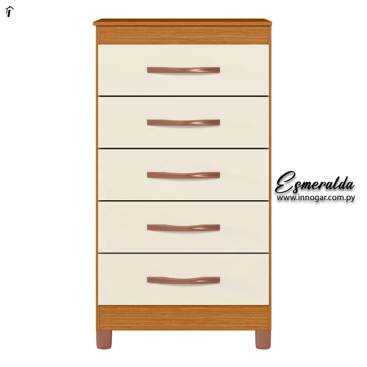 Comoda Esmeralda Cinamomo Mate / Off White, foto 2