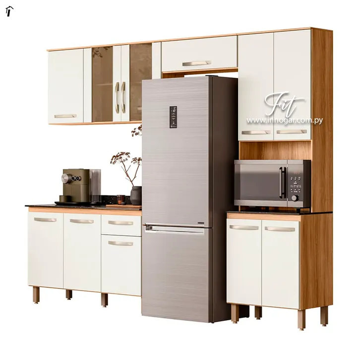 Kit Cocina Fit Carvalho Nature Off White Cristal, foto 2
