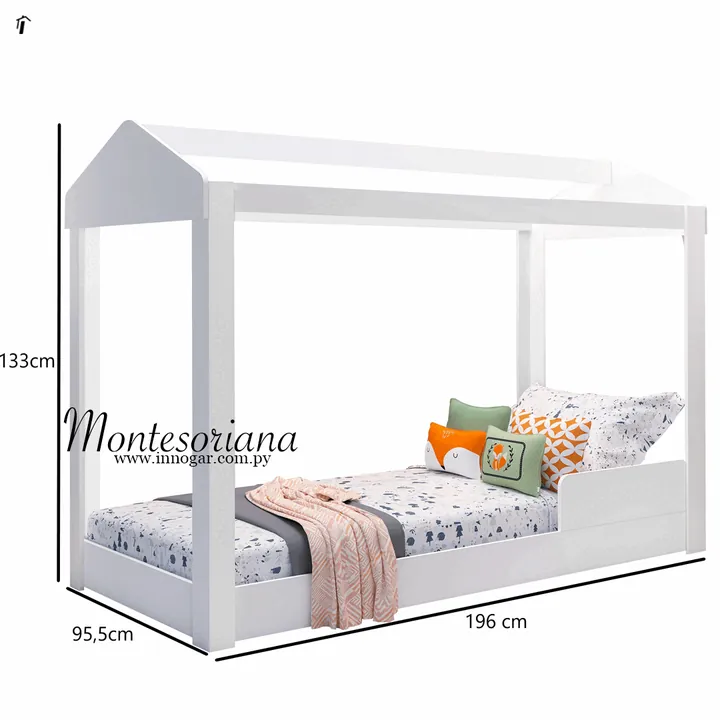 Cama Soltero Montesoriano / Blanco, foto 2