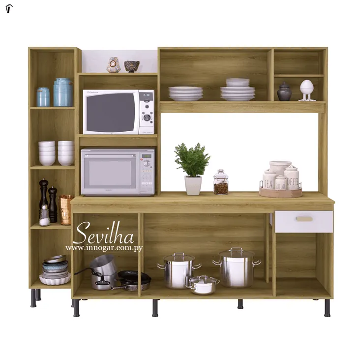 Kit Cocina Sevilha con Alacena / Castaño - Plomo, foto 2