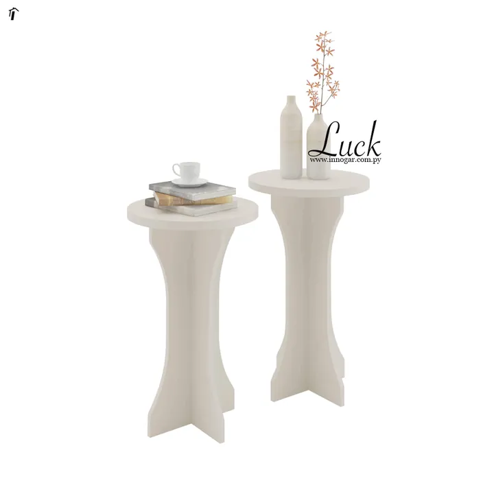 Mesa Lateral Luck 2x1 / Blanco, foto 2