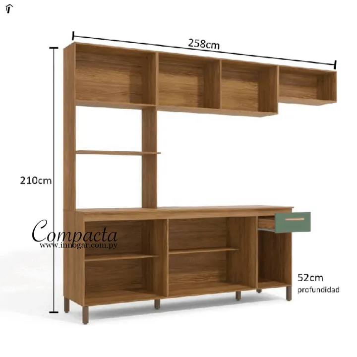 Kit Cocina Compacta / Nogueira - Verde Oliva, foto 2
