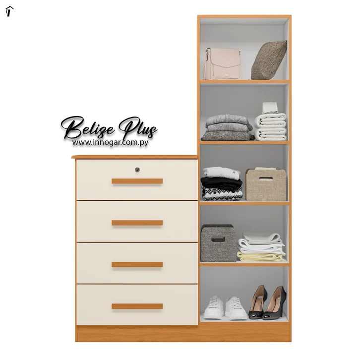 Comoda Belize Plus Cinamomo Mate / Off White, foto 2