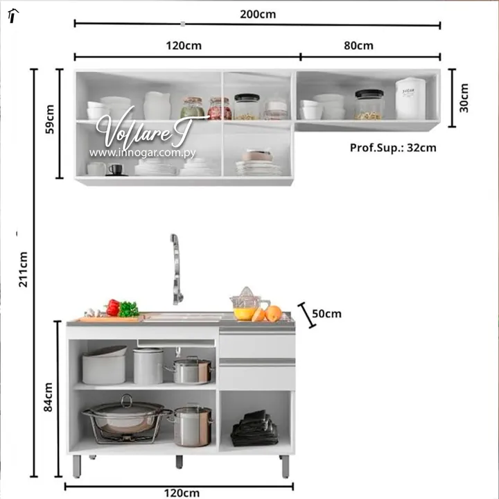 Kit Cocina VollareT Freijo Off White, foto 3