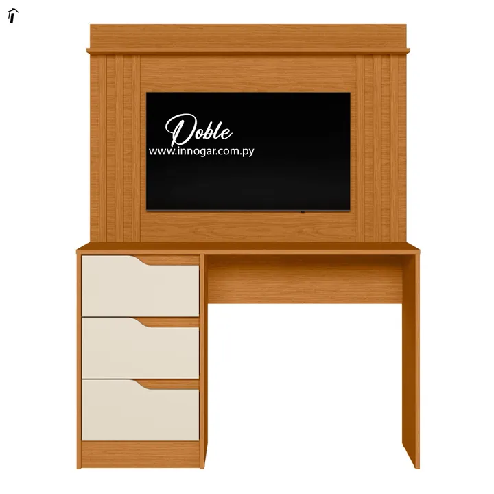 Escritorio con Panel Doble Cinamomo / Off White, foto 2