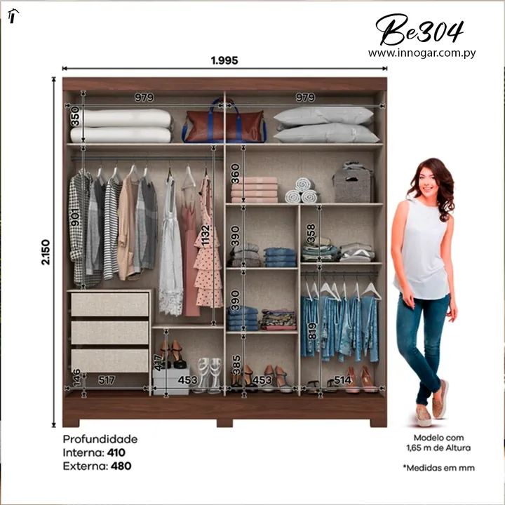 Ropero Be304 Marron, foto 2