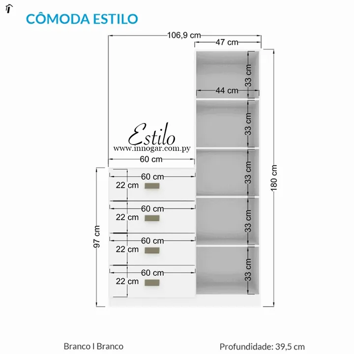 Cómoda Estilo / Blanco, foto 2